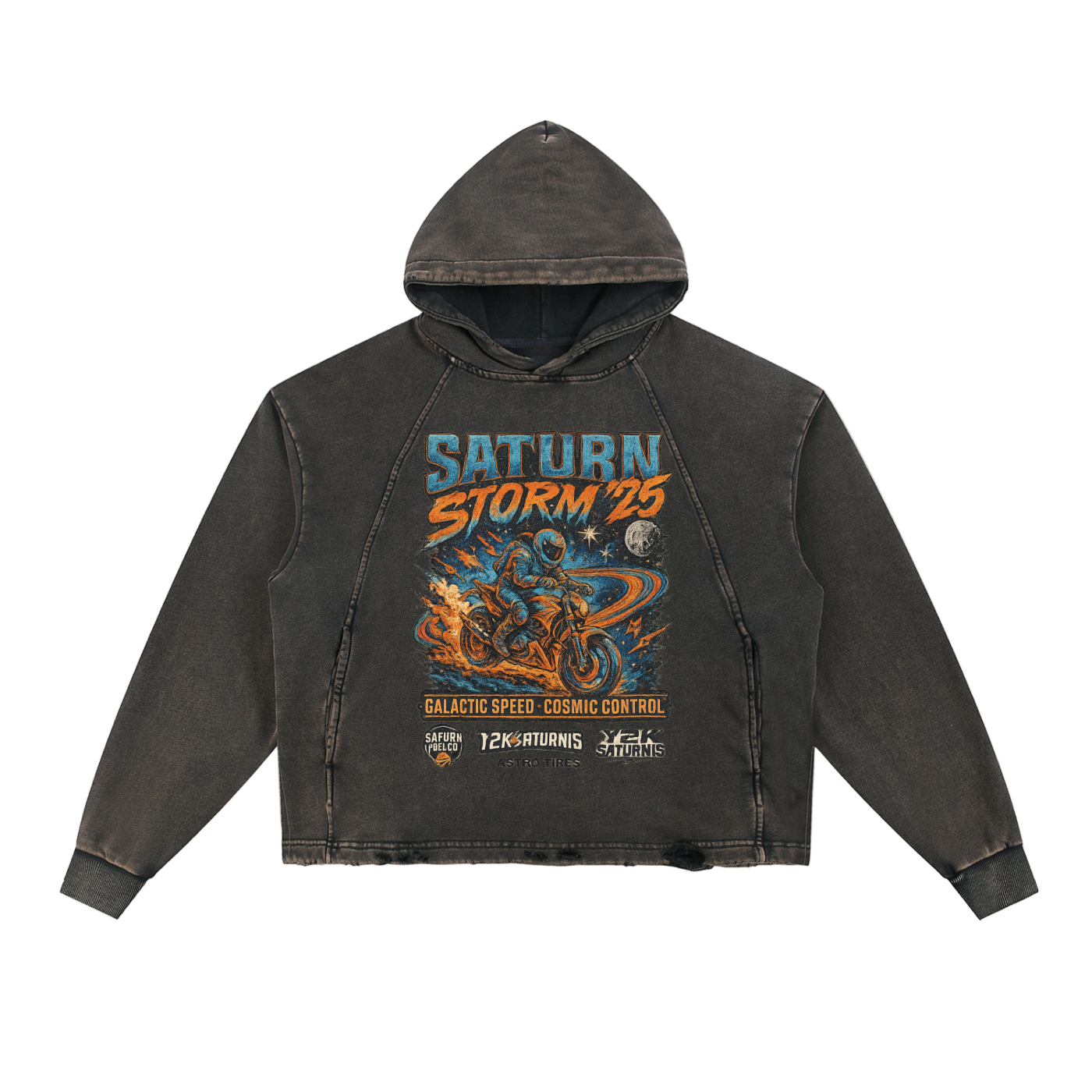 saturnis storm '25 denim hoodie