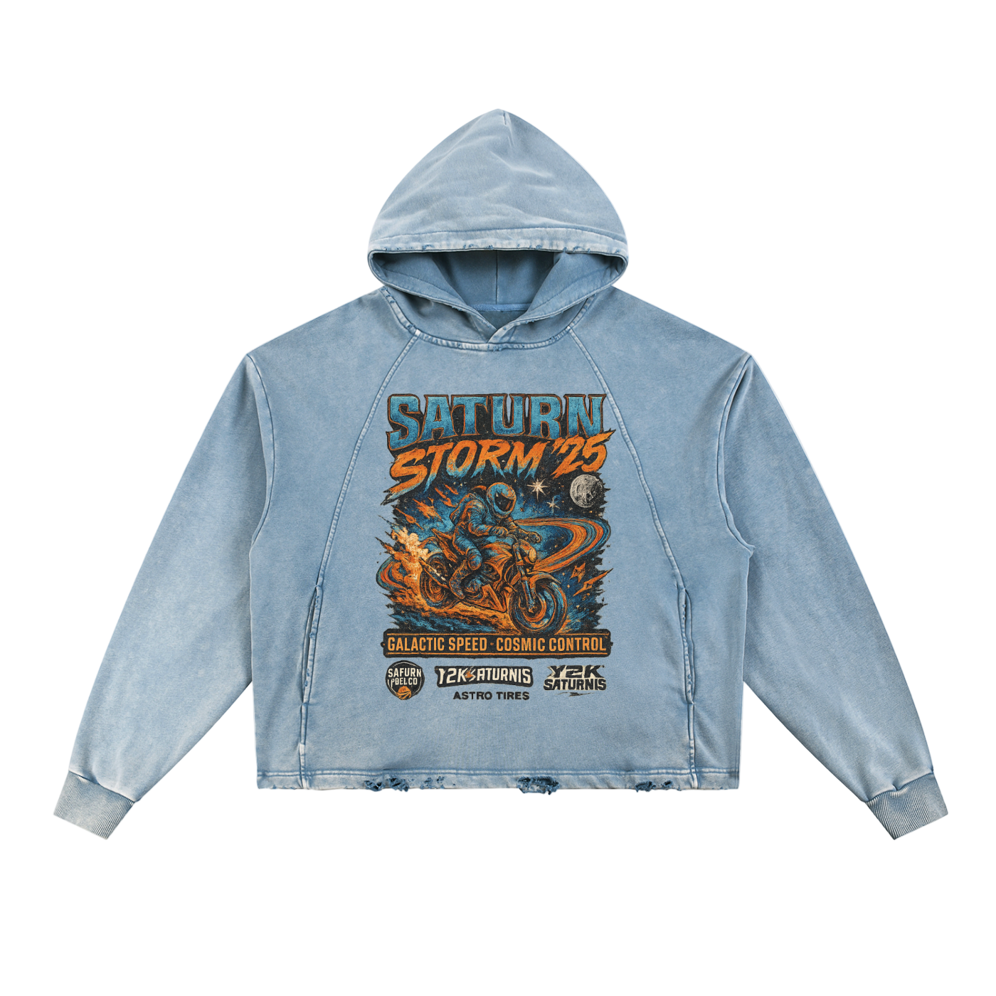 saturnis storm '25 denim hoodie