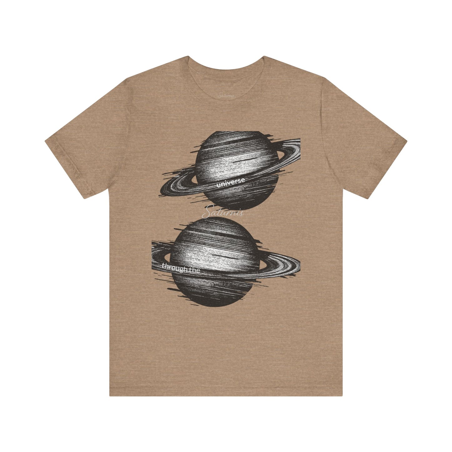 Glitchy Y2K 'through the universe' graphic tee