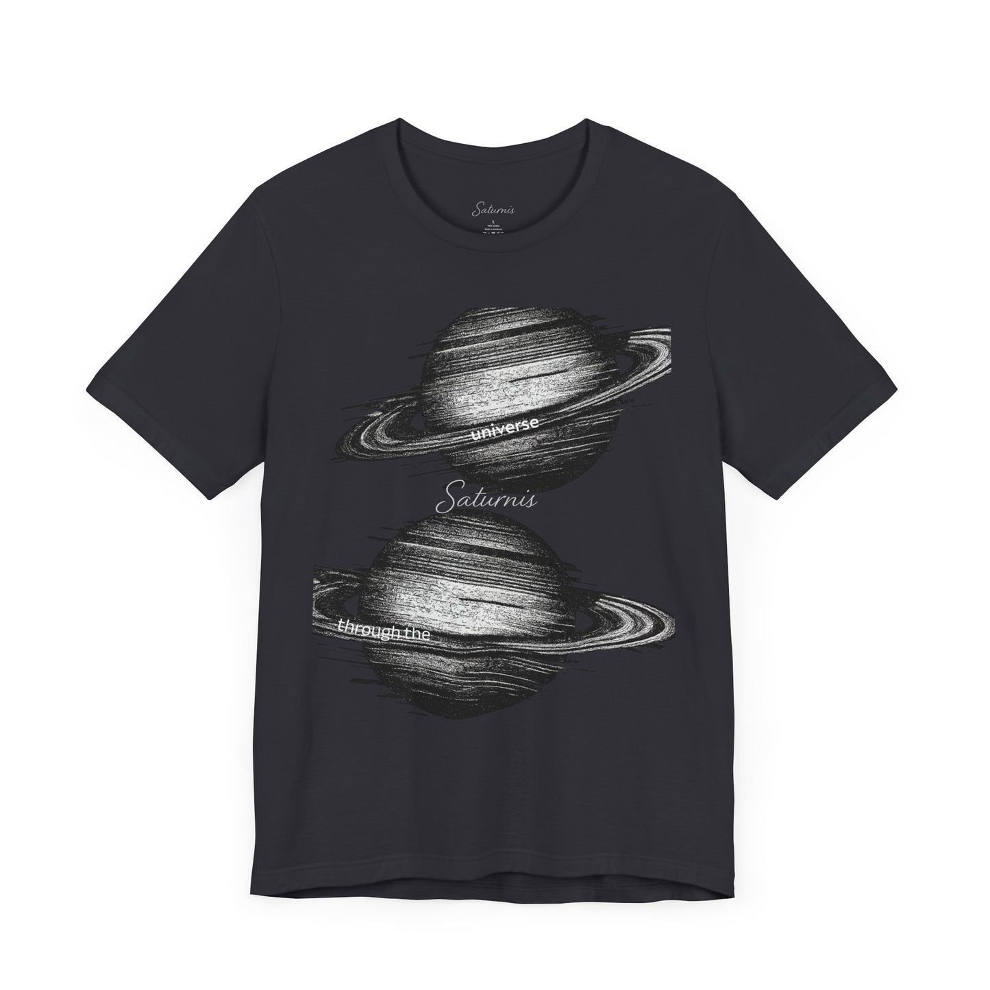 Glitchy Y2K 'through the universe' graphic tee