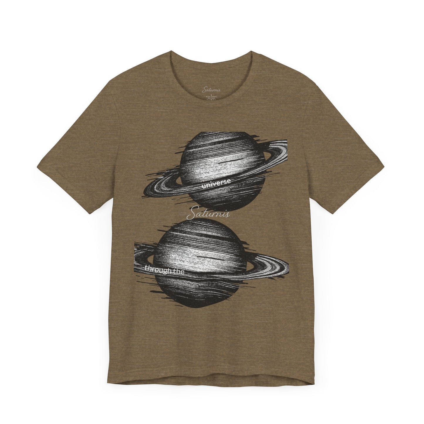 Glitchy Y2K 'through the universe' graphic tee