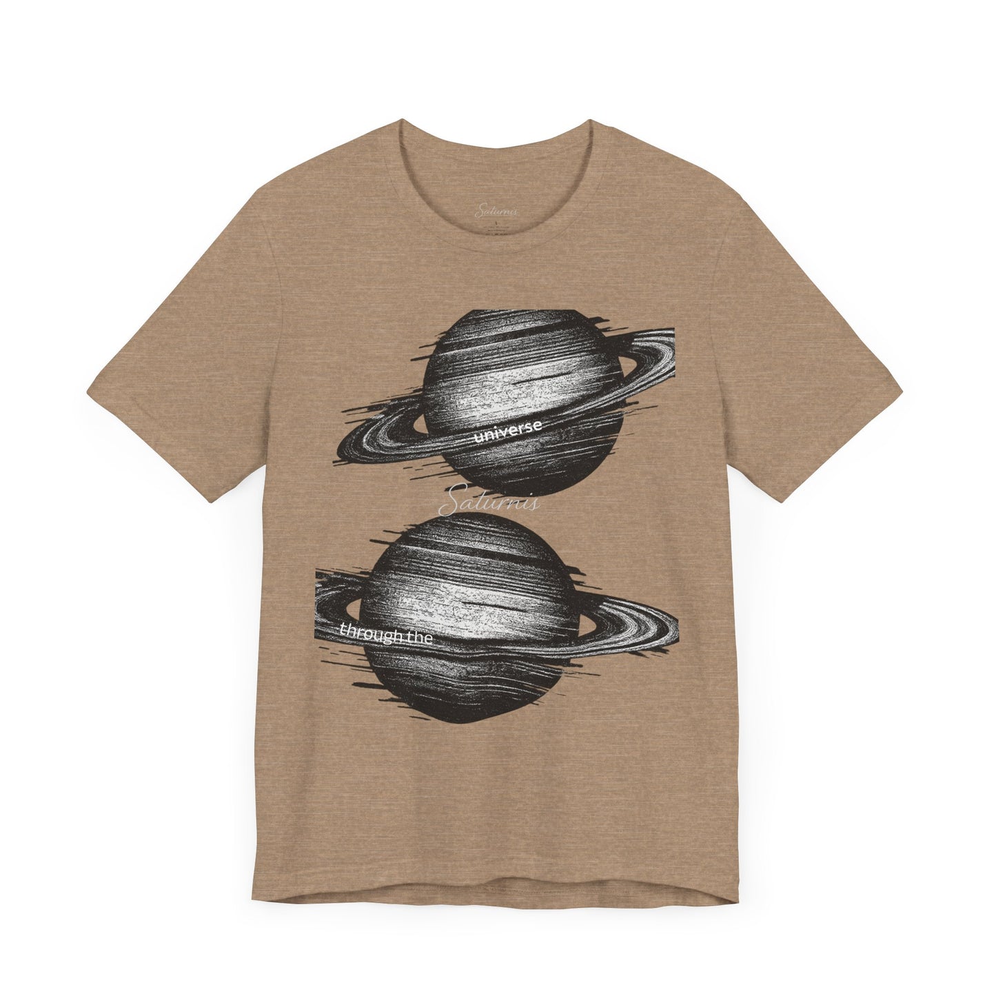 Glitchy Y2K 'through the universe' graphic tee