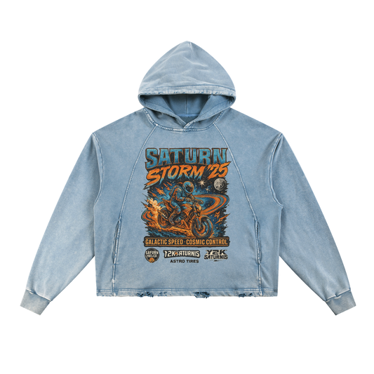 saturnis storm '25 denim hoodie