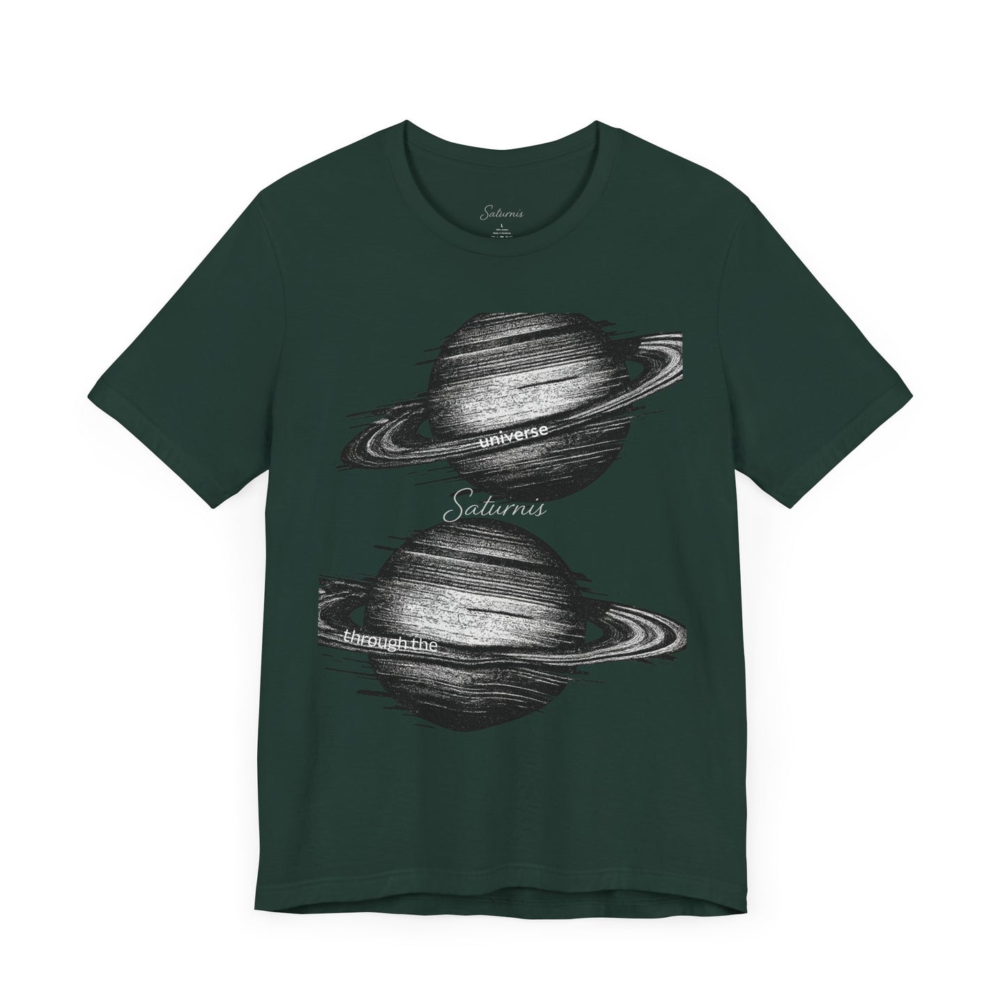 Glitchy Y2K 'through the universe' graphic tee