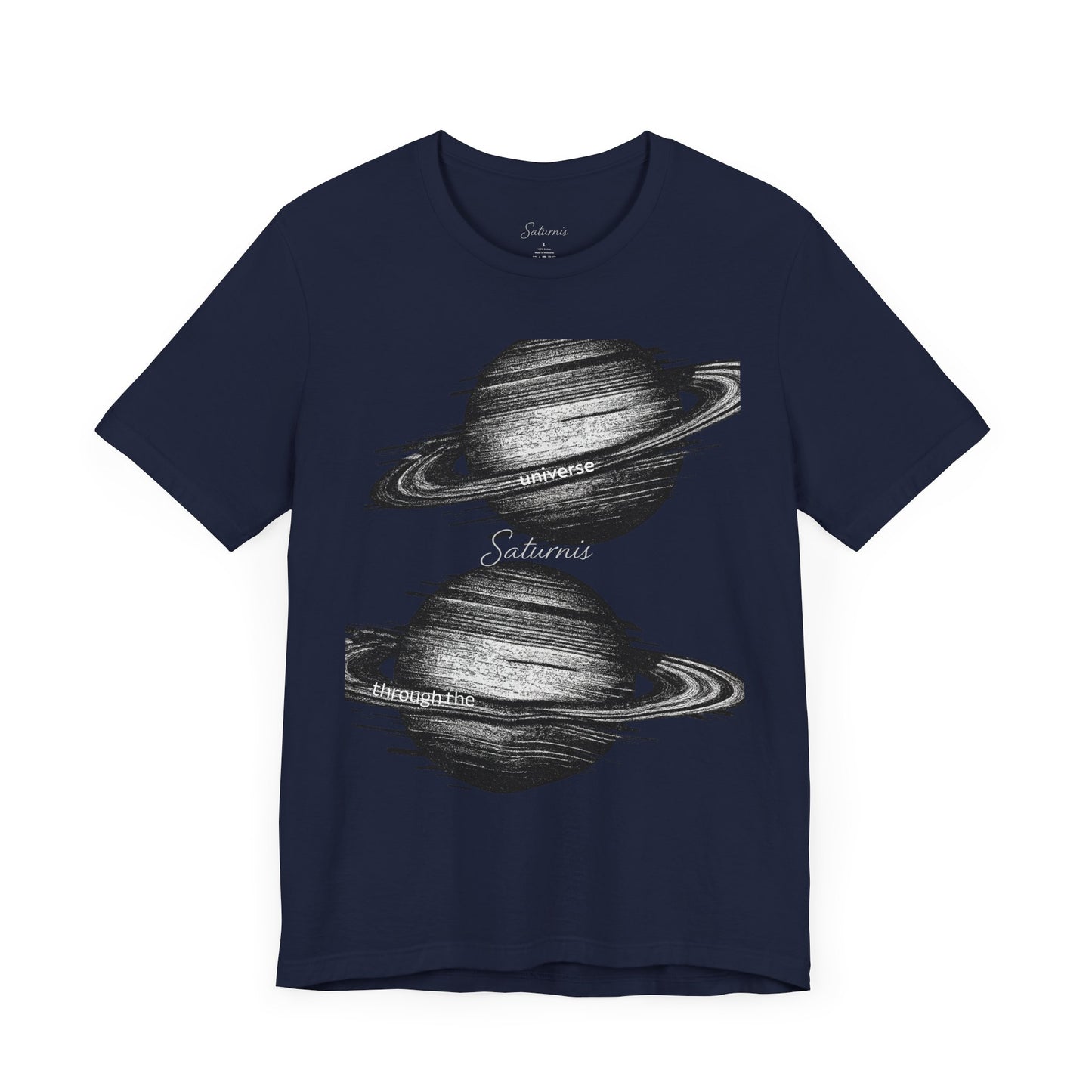 Glitchy Y2K 'through the universe' graphic tee