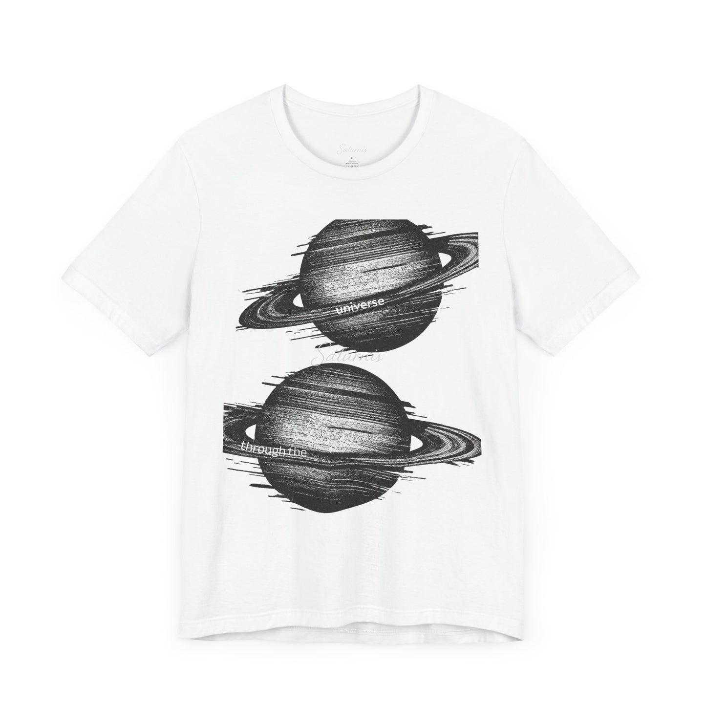Glitchy Y2K 'through the universe' graphic tee