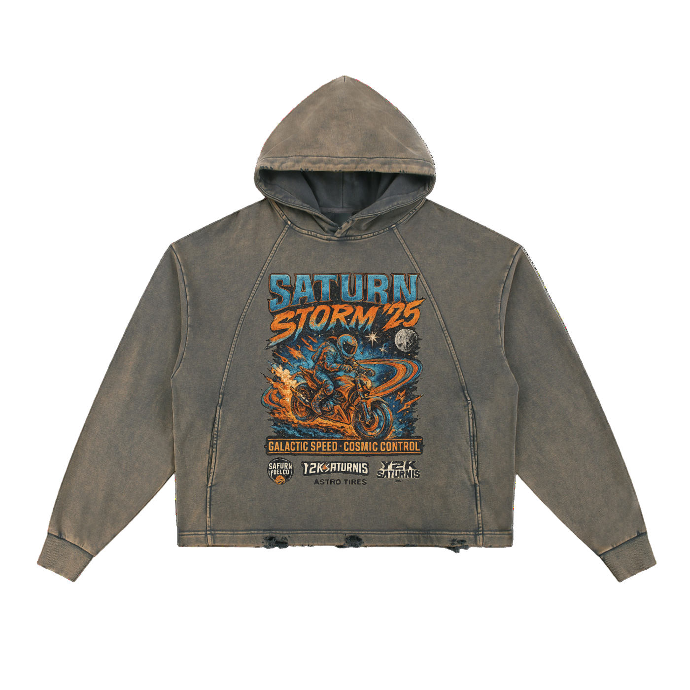 saturnis storm '25 denim hoodie