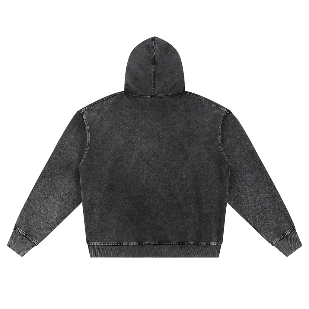 snow wash '17 oversized zip up hoodie