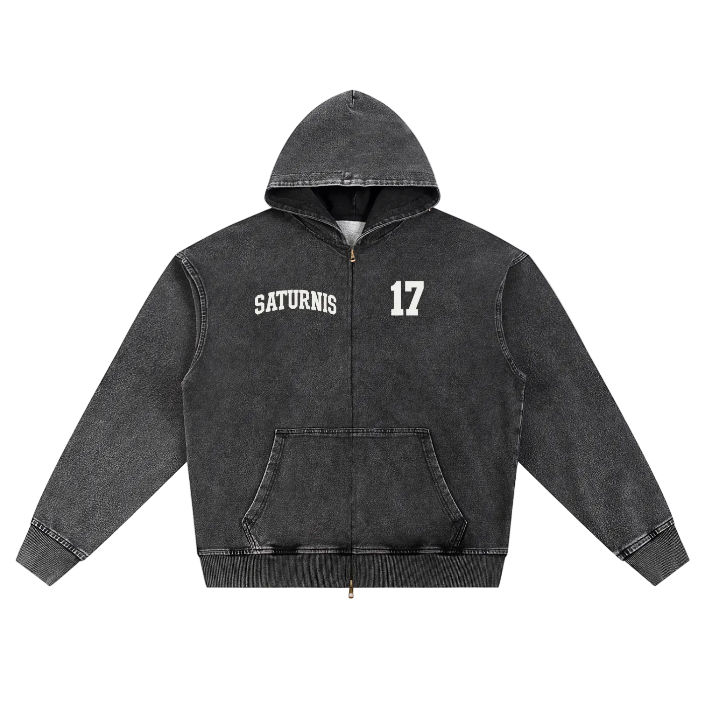 snow wash '17 oversized zip up hoodie