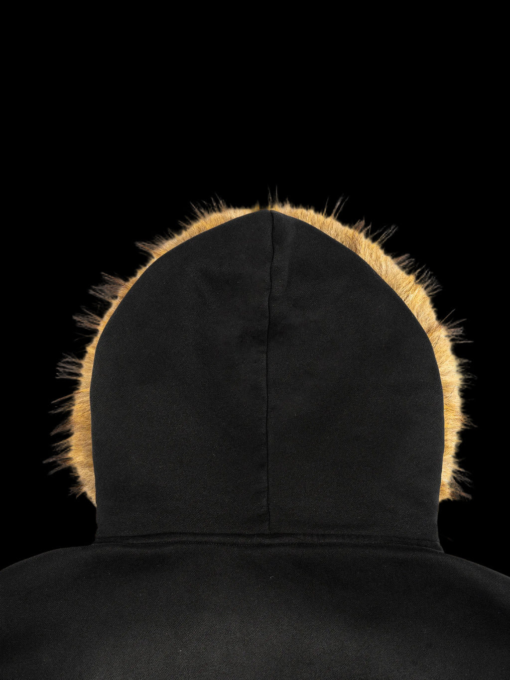 signature sun fade detachable fur hoodie